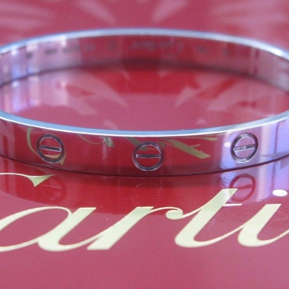 Cartier Jewelry Cartier 8kt Love Bracelet White Gold Size 17 L456 Poshmark